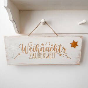 Holzbild Weihnachtszauberwelt