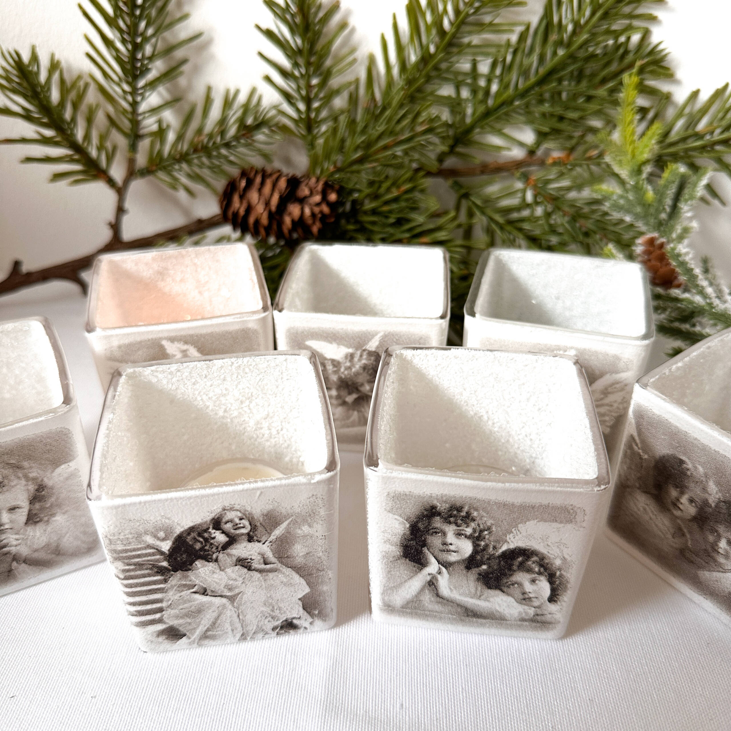 Teelichtglas Eiskristall