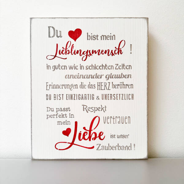 Holzbild Lieblingsmensch 25 x30 cm – Bild 3