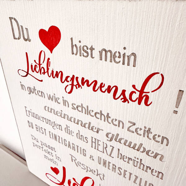 Holzbild Lieblingsmensch 25 x30 cm – Bild 2