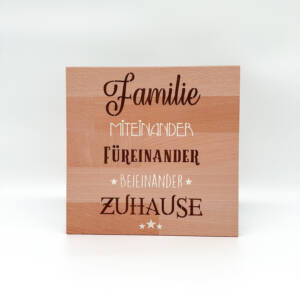 Holzbild Familie Miteinander