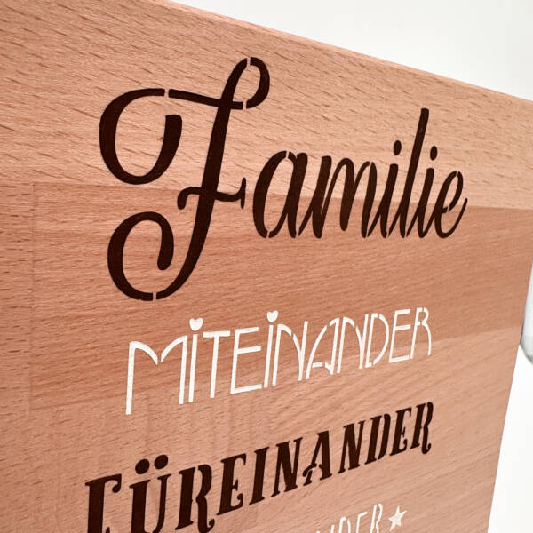 Holzbild Familie Miteinander – Bild 2