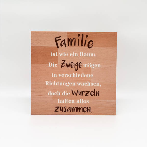 Holzbild BUCHE Familie ist wie ein Baum
