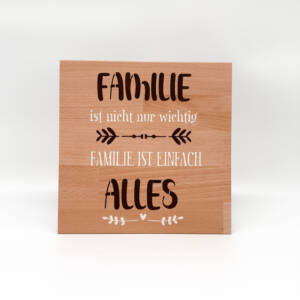 Holzbild BUCHE  Familie ist alles