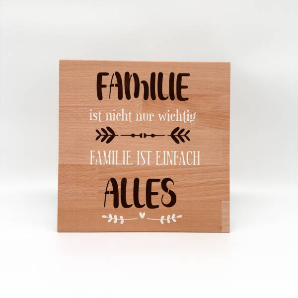 Holzbild BUCHE  Familie ist alles