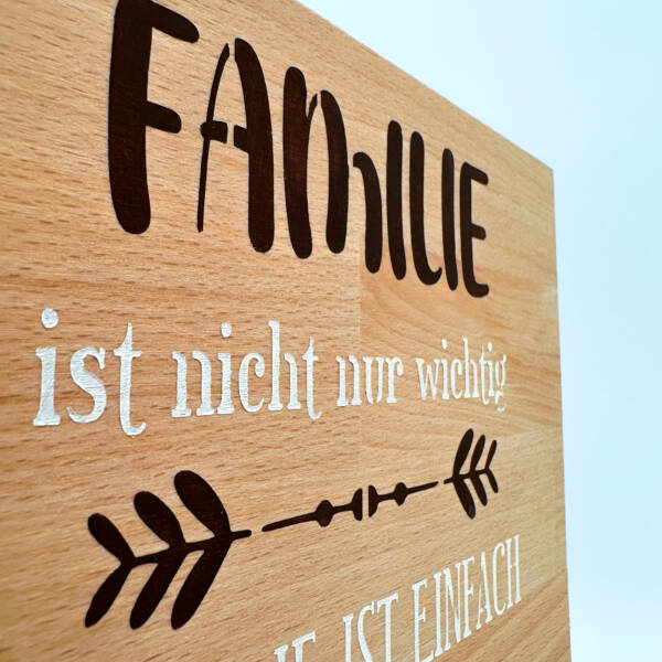 Holzbild BUCHE  Familie ist alles – Bild 2