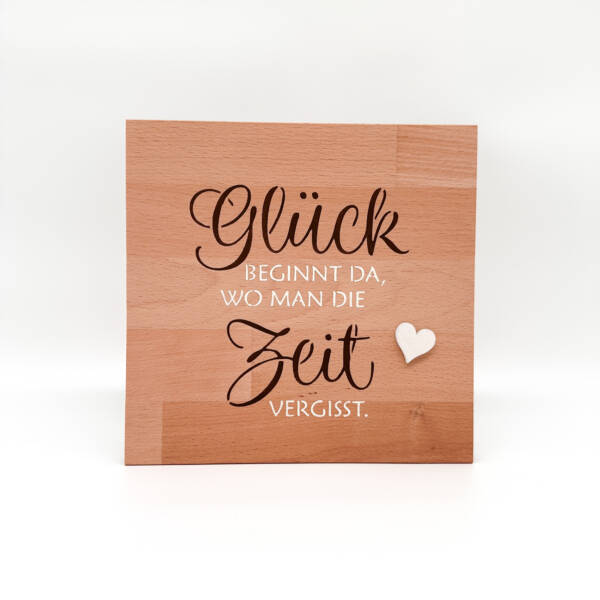 Holzbild Glück