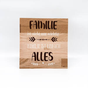 Holzbild EICHE Familie ist alles