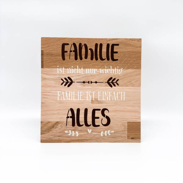 Holzbild EICHE Familie ist alles