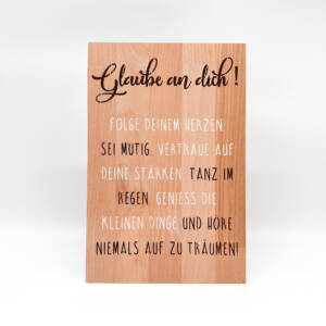 Holzbild Glaube an dich