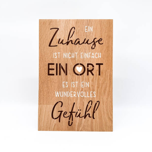 Holzbild Zuhause