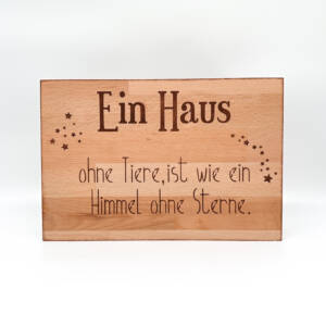 Holzbild Haus ohne Tiere