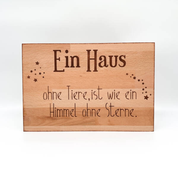 Holzbild Haus ohne Tiere
