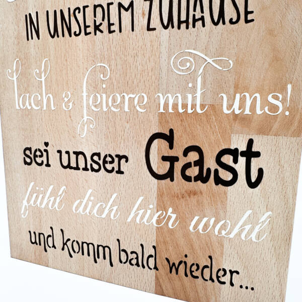 Holzbild Sei unser Gast – Bild 2