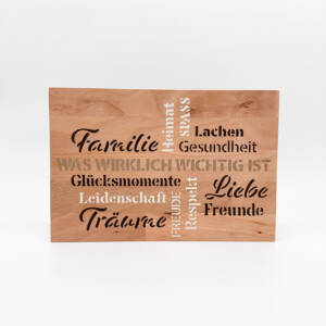 Holzbild Was wirklich wichtig ist