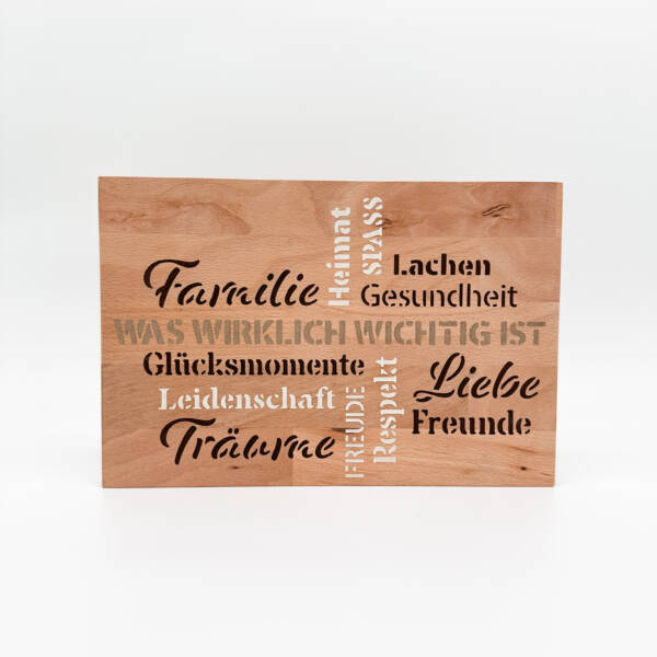 Holzbild Was wirklich wichtig ist
