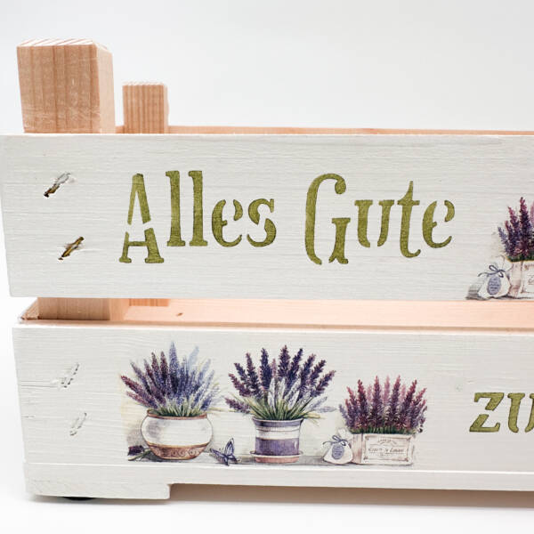 Holzkiste klein Geburtstag Lavendel – Bild 2
