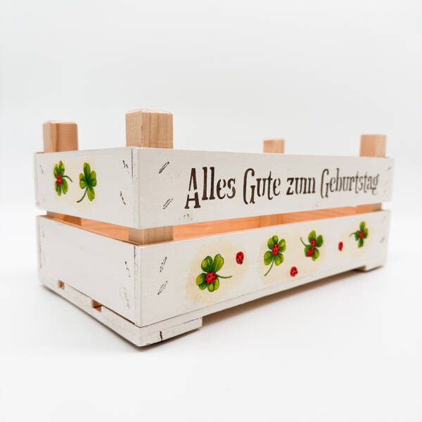 Holzkiste klein Geburtstag Kleeblätter – Bild 3