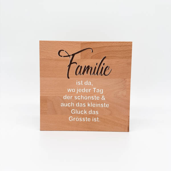 Holzbild Familienglück