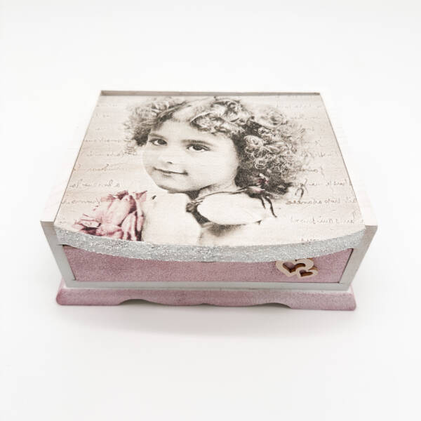 Holzbox mit Spiegel und Lade – Bild 4