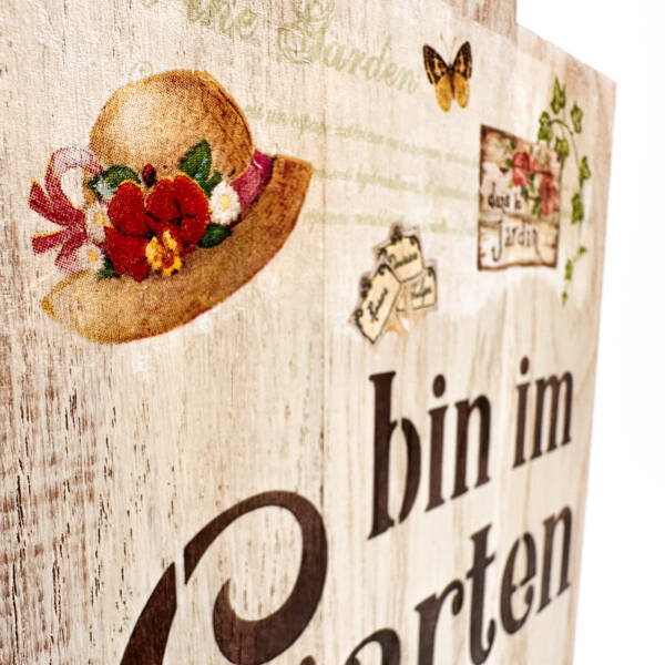 Holzbild A4 Bin im Garten – Bild 2