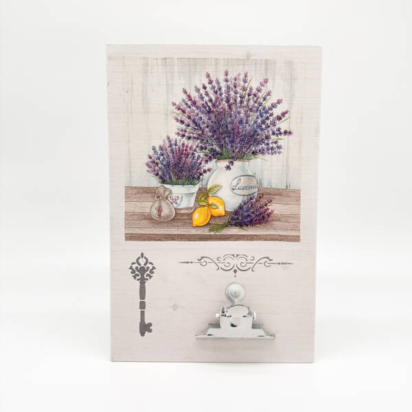 Holzbild A4 Lavendel mit Metallklemme