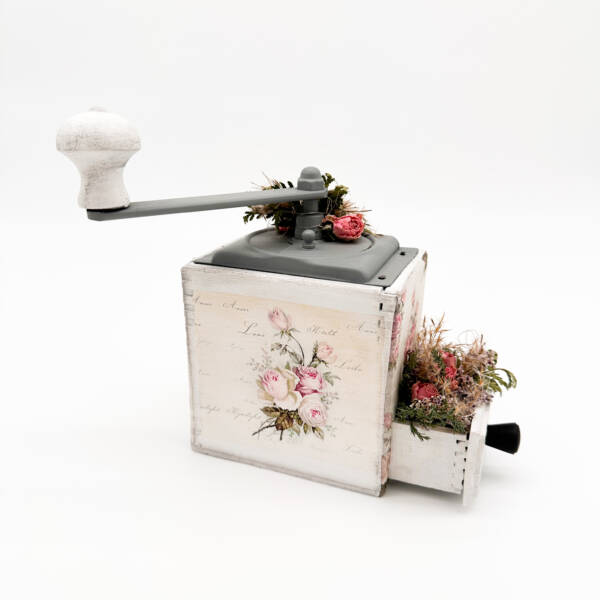 Alte Kaffeemühle Rosenmotiv – Bild 3