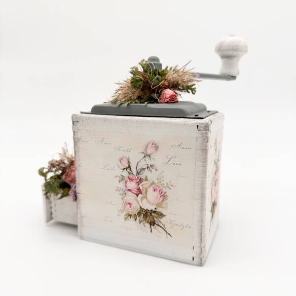 Alte Kaffeemühle Rosenmotiv – Bild 4