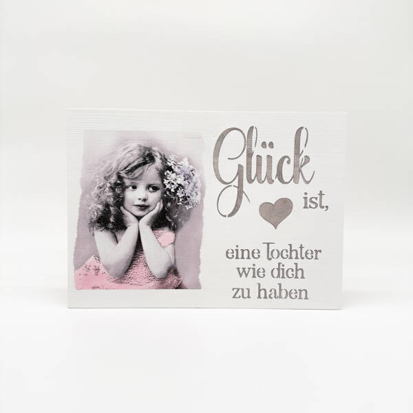 Holzbild Glück Tochter