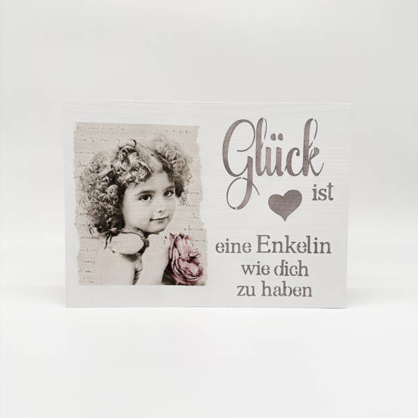 Holzbild Glück Enkelin