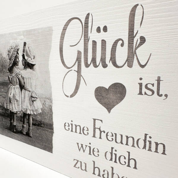 Holzbild Glück Freundin – Bild 2