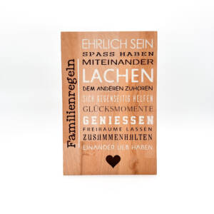Holzbild Familienregeln