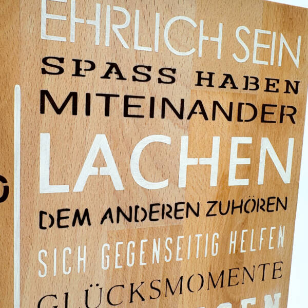 Holzbild Familienregeln – Bild 2