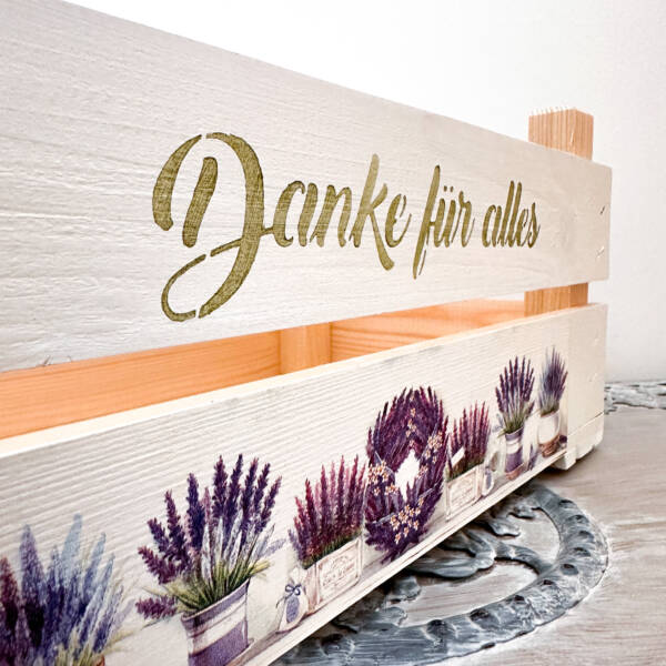 Holzkiste klein Geburtstag Lavendel – Bild 5