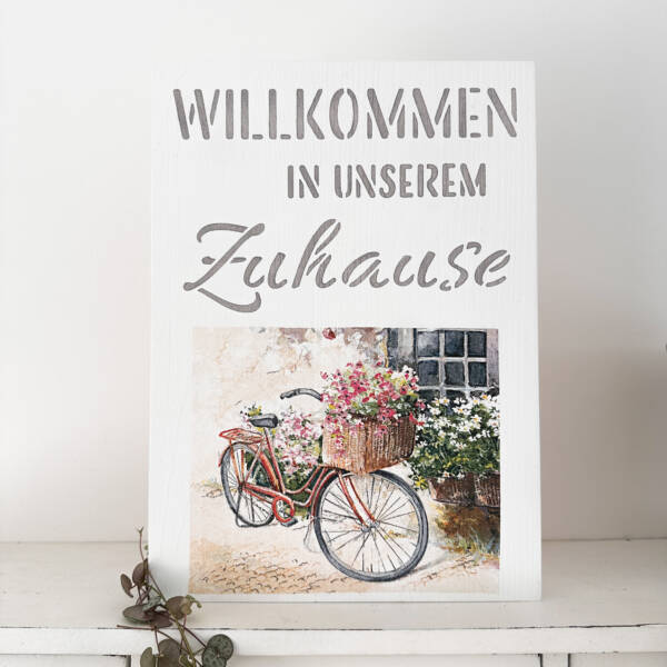 Holzbild Herzlich Willkommen – Bild 2