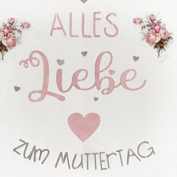 Holzbild Muttertag Rosenmotiv – Bild 3