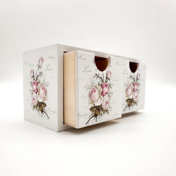 Holzbox Rosenmotiv 18,5 x 8 cm