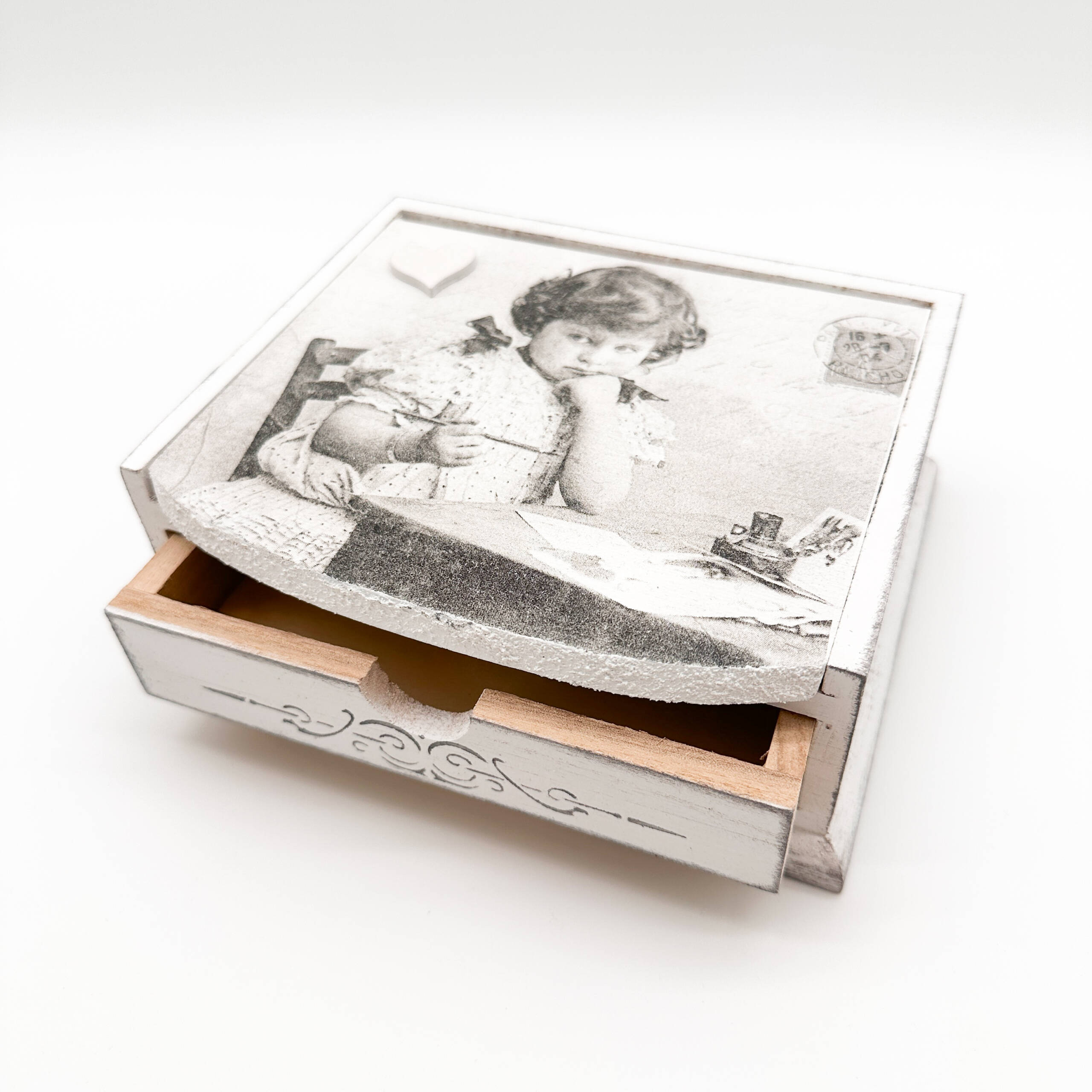 Holzbox mit Spiegel und Lade 2 – Bild 5